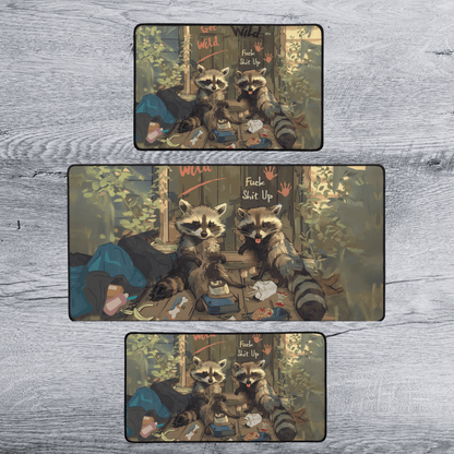 NSFW Raccoon Mousepad Deskmat | 4 SIZES - Aphantastic Designs