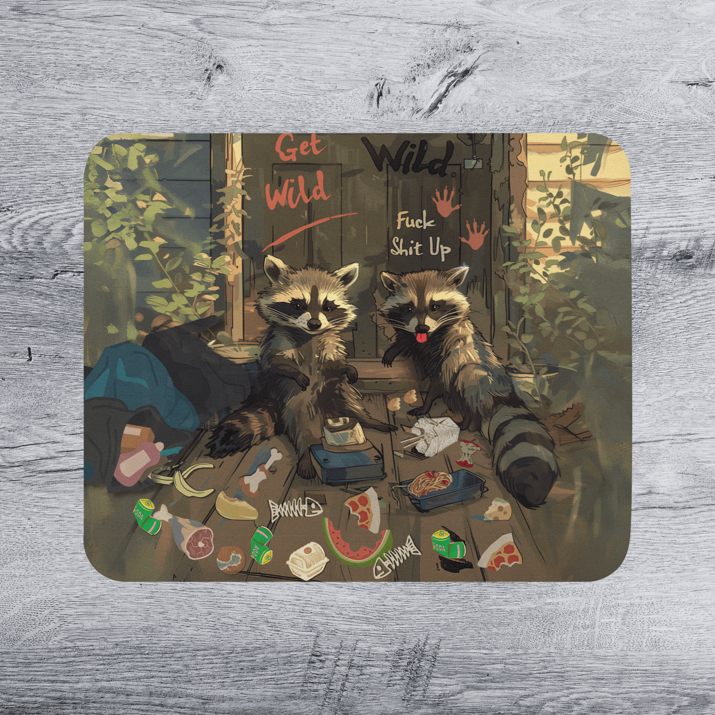 NSFW Raccoon Mousepad Deskmat | 4 SIZES - Aphantastic Designs