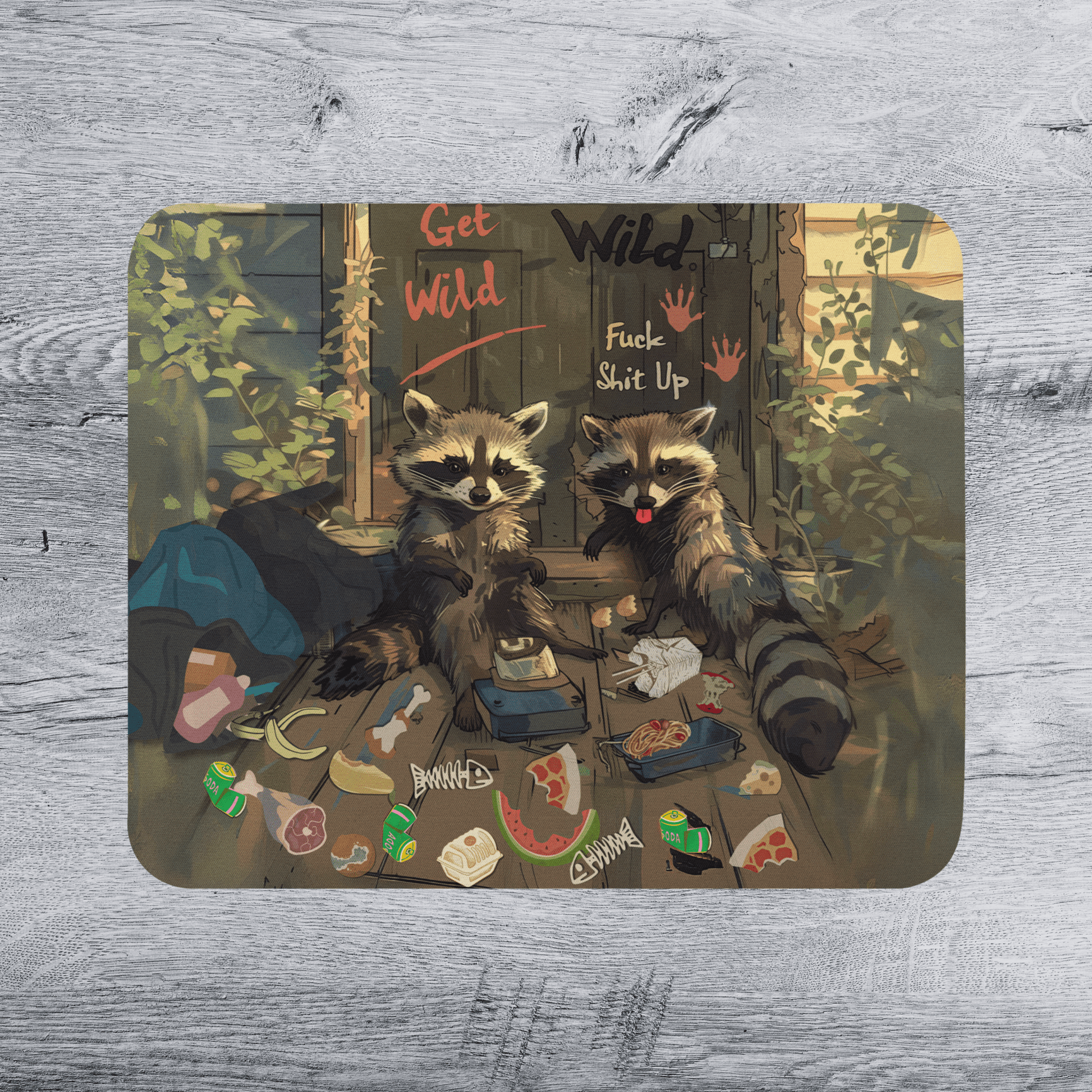 NSFW Raccoon Mousepad Deskmat | 4 SIZES - Aphantastic Designs