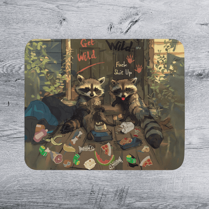 NSFW Raccoon Mousepad Deskmat | 4 SIZES - Aphantastic Designs