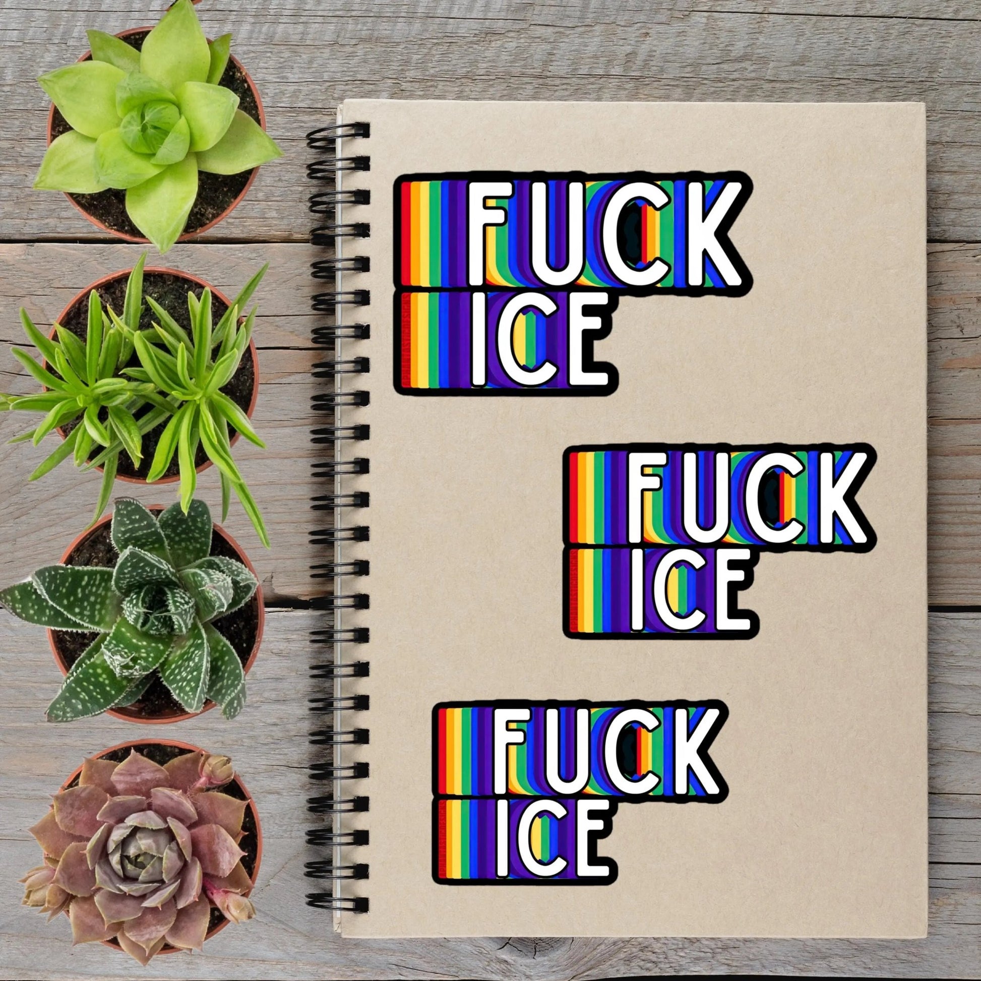 NSFW Rainbow Anti Ice Trump Political Protest Vinyl Sticker | LIMITED RUN - Aphantastic Designs