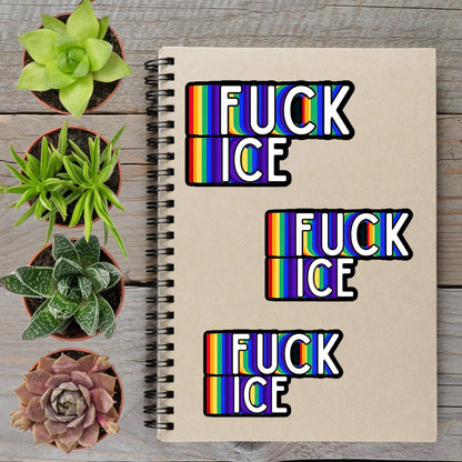 NSFW Rainbow Anti Ice Trump Political Protest Vinyl Sticker | LIMITED RUN - Aphantastic Designs