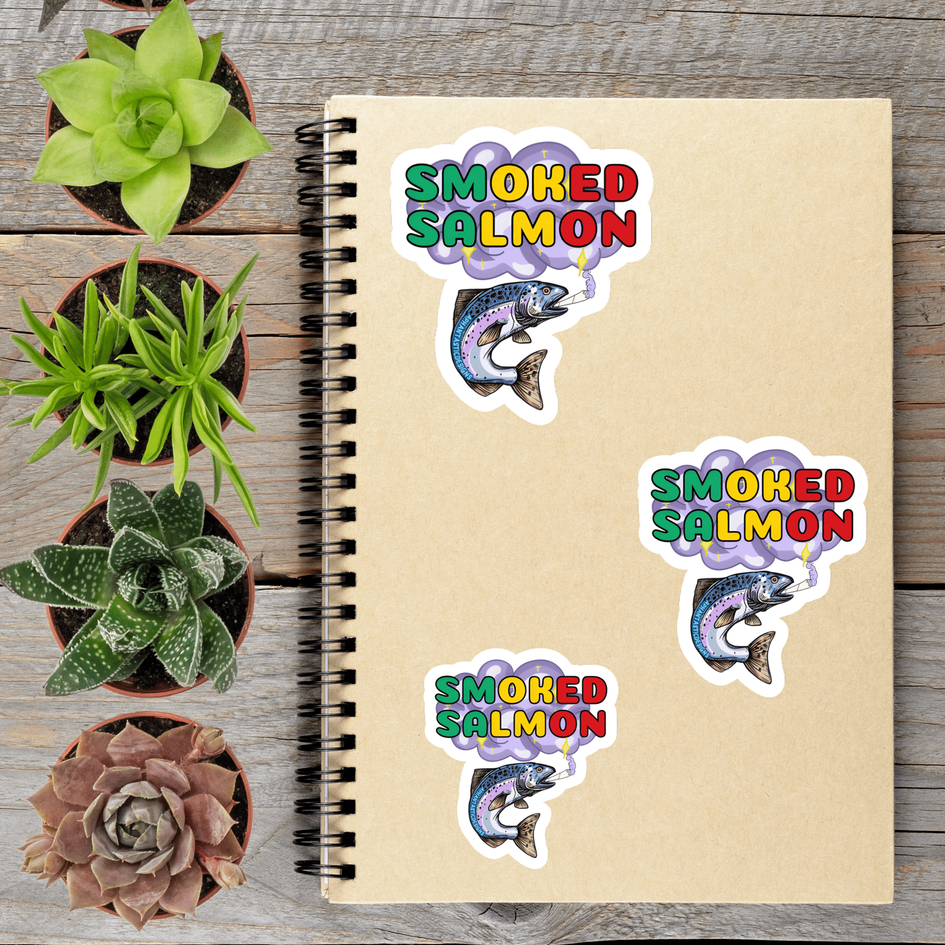 NSFW Smoked Salmon 420 Vinyl Sticker - Aphantastic Designs