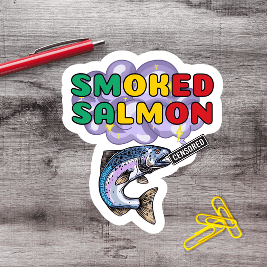 NSFW Smoked Salmon 420 Vinyl Sticker - Aphantastic Designs