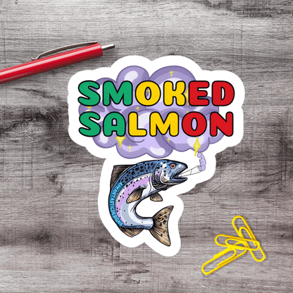 NSFW Smoked Salmon 420 Vinyl Sticker - Aphantastic Designs