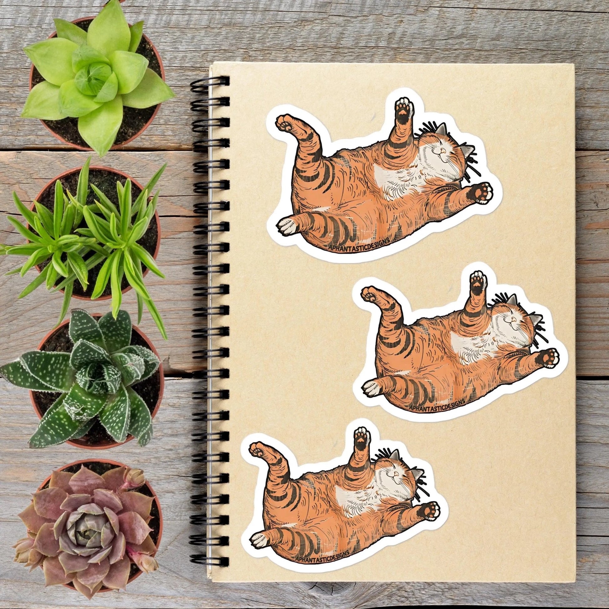 Orange Tabby Cat Vinyl Sticker - Aphantastic Designs