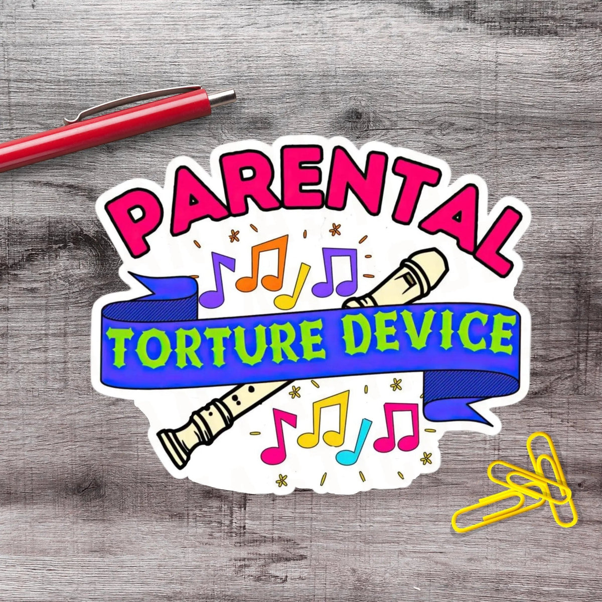 Parental Torture Device Music Teacher Aide Vinyl Sticker - Aphantastic Designs