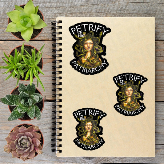 Petrify The Patriarchy Medusa Protest Vinyl Sticker - Aphantastic Designs
