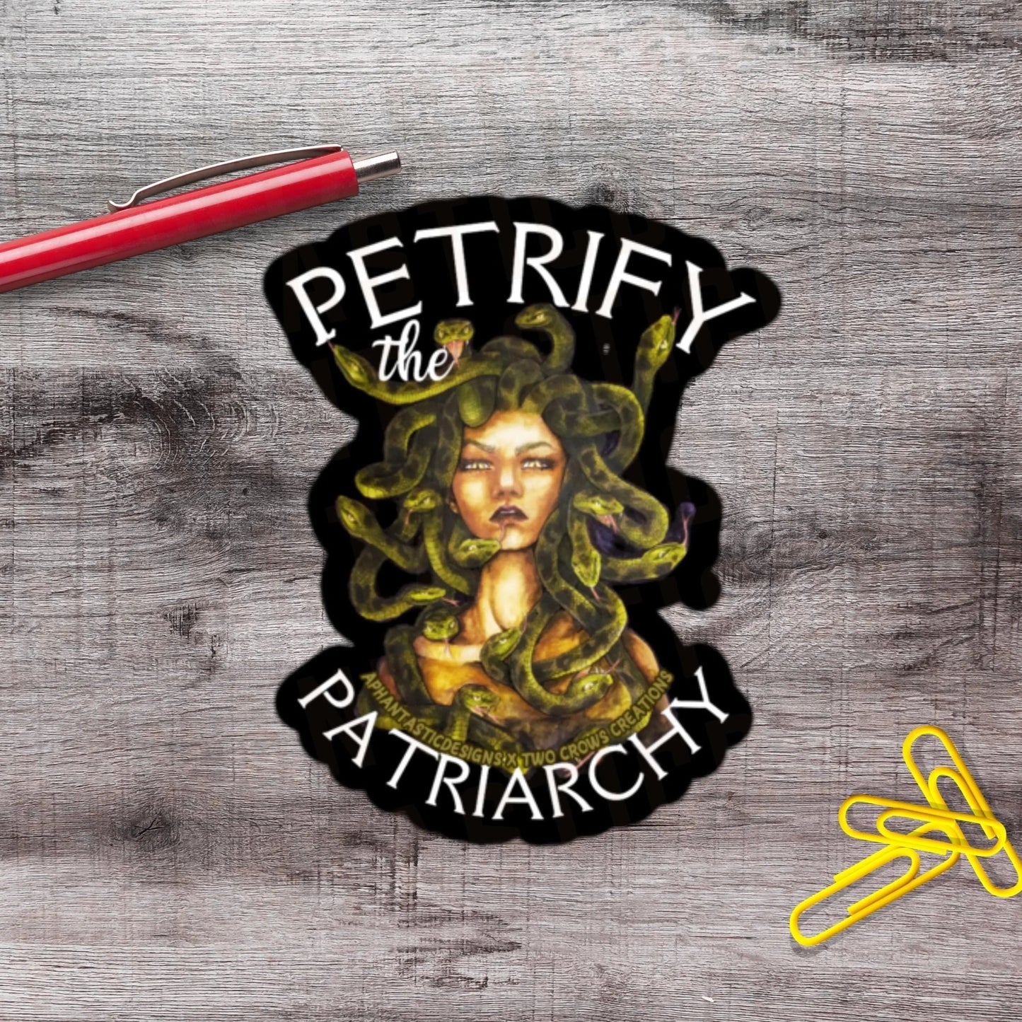 Petrify The Patriarchy Medusa Protest Vinyl Sticker - Aphantastic Designs