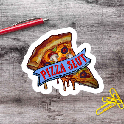 Pizza Slut Mushroom Lover Vinyl Sticker