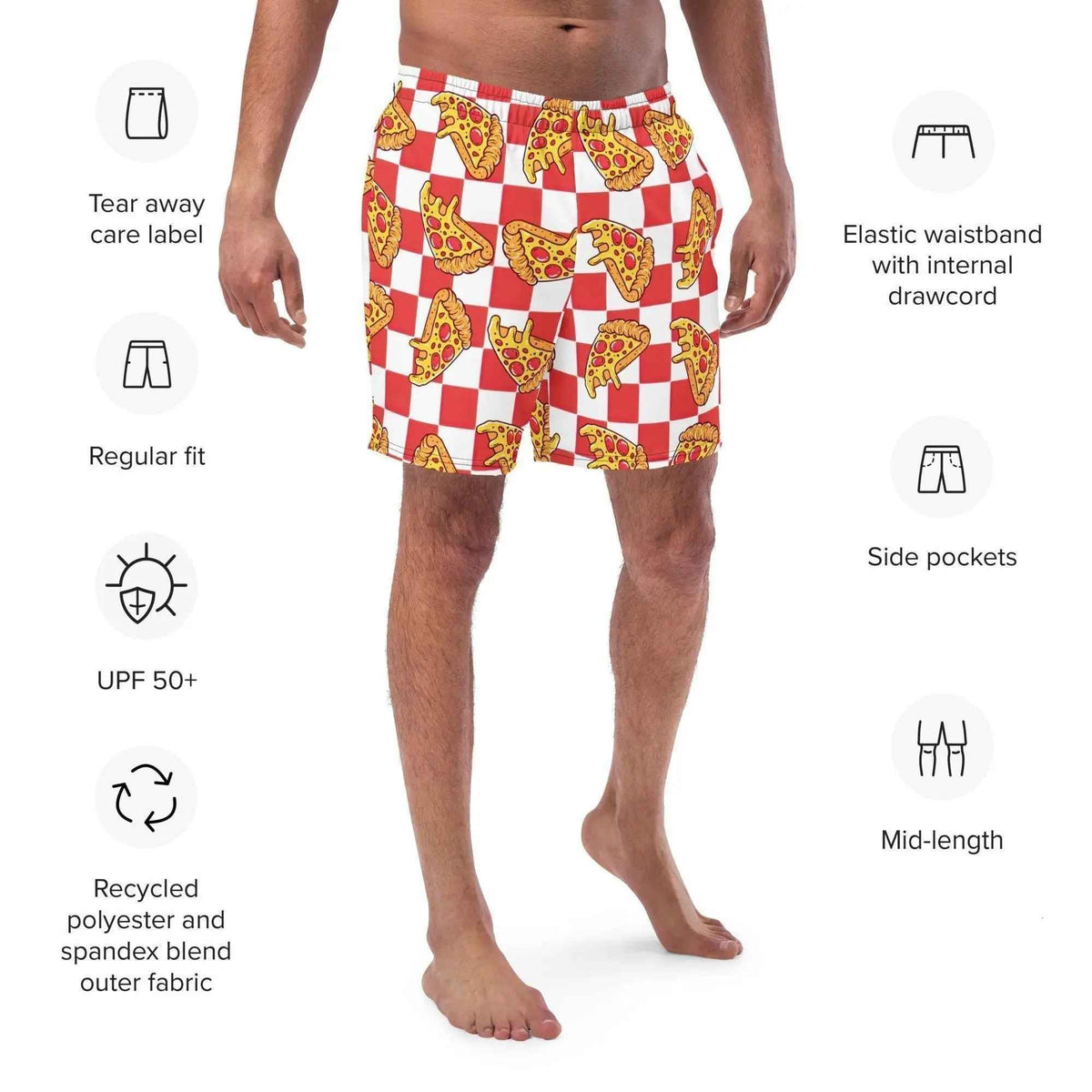 Pizza Swim Trunks with Pockets