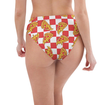 Pizza Swimsuit High Waisted or String Bikini Bottoms | Recycled UPF 50+ 2XS–6XL Plus - Aphantastic Designs