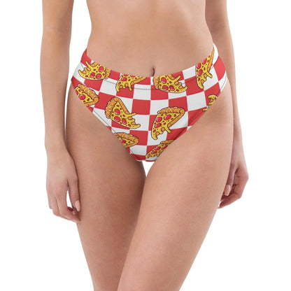 Pizza Swimsuit High Waisted or String Bikini Bottoms | Recycled UPF 50+ 2XS–6XL Plus - Aphantastic Designs