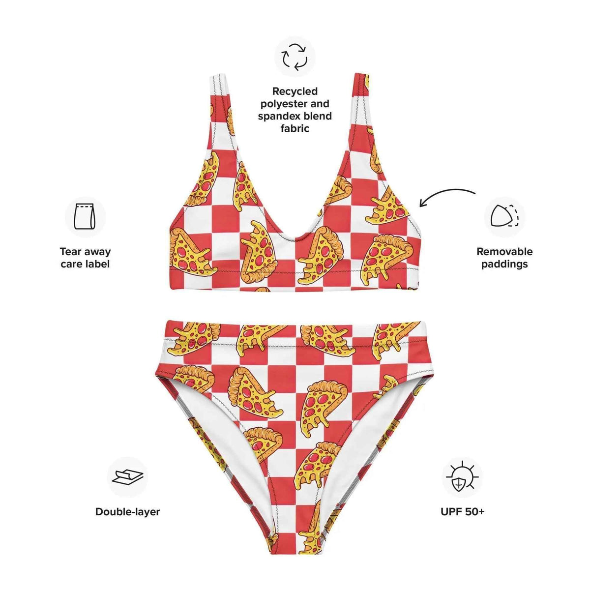 Pizza Bikini Swimsuit Set | High Waisted/String