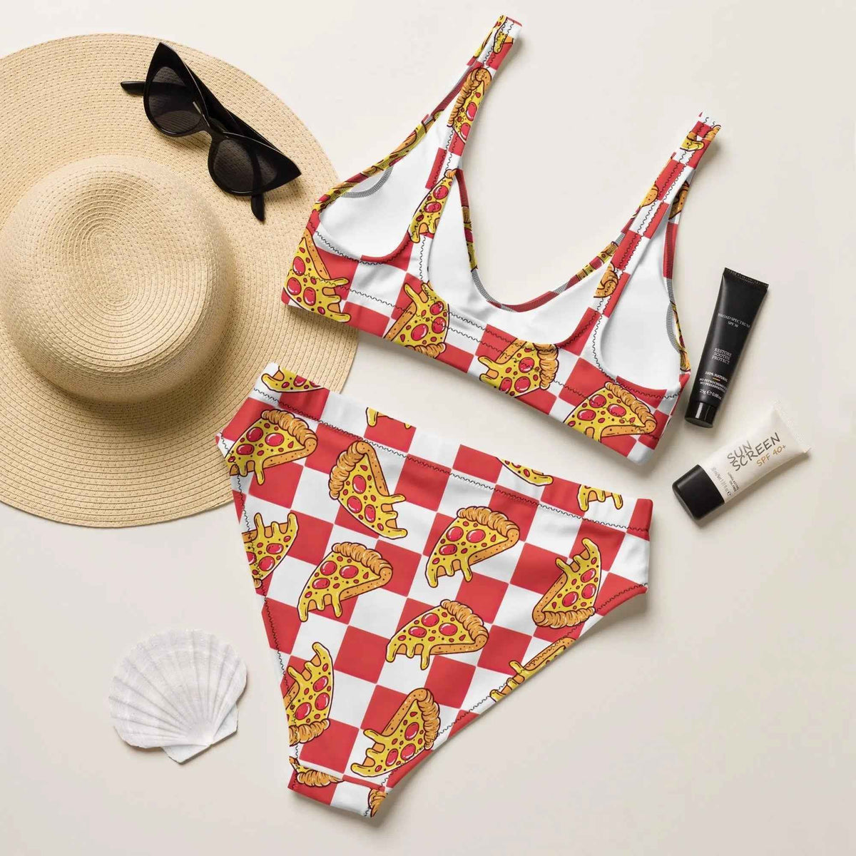 Pizza Bikini Swimsuit Set | High Waisted/String
