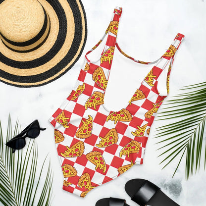 Pizza Swimsuit Modest One Piece Festival Rave Fit | UPF 50+ 4 - Way Stretch XS–3XL - Aphantastic Designs