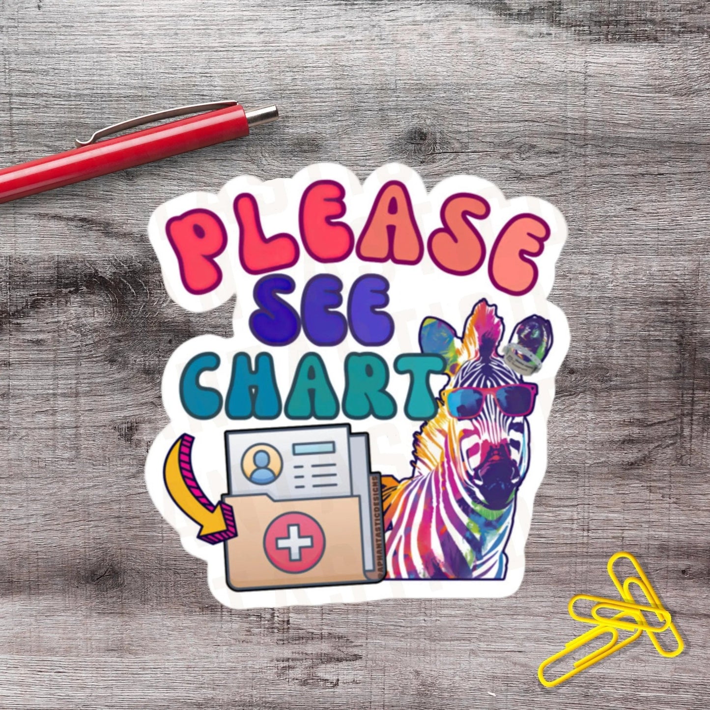 2-6 Inch Please See Chart Chronic Illness Disability Zebra Vinyl Sticker Aphantastic Designs