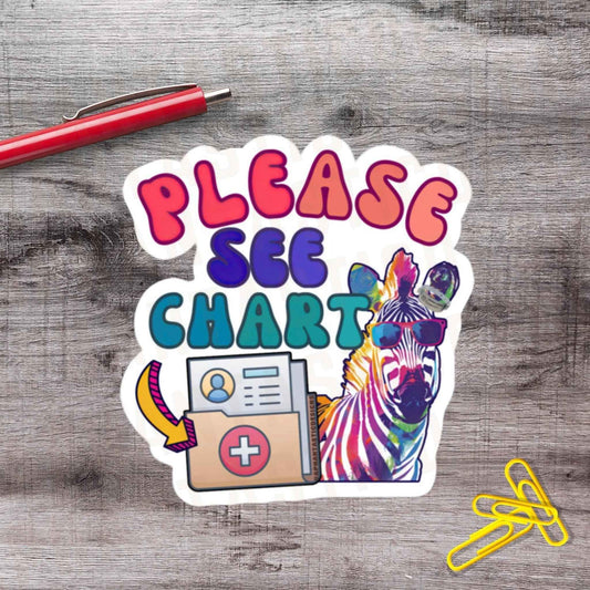 Please See Chart Vinyl Sticker