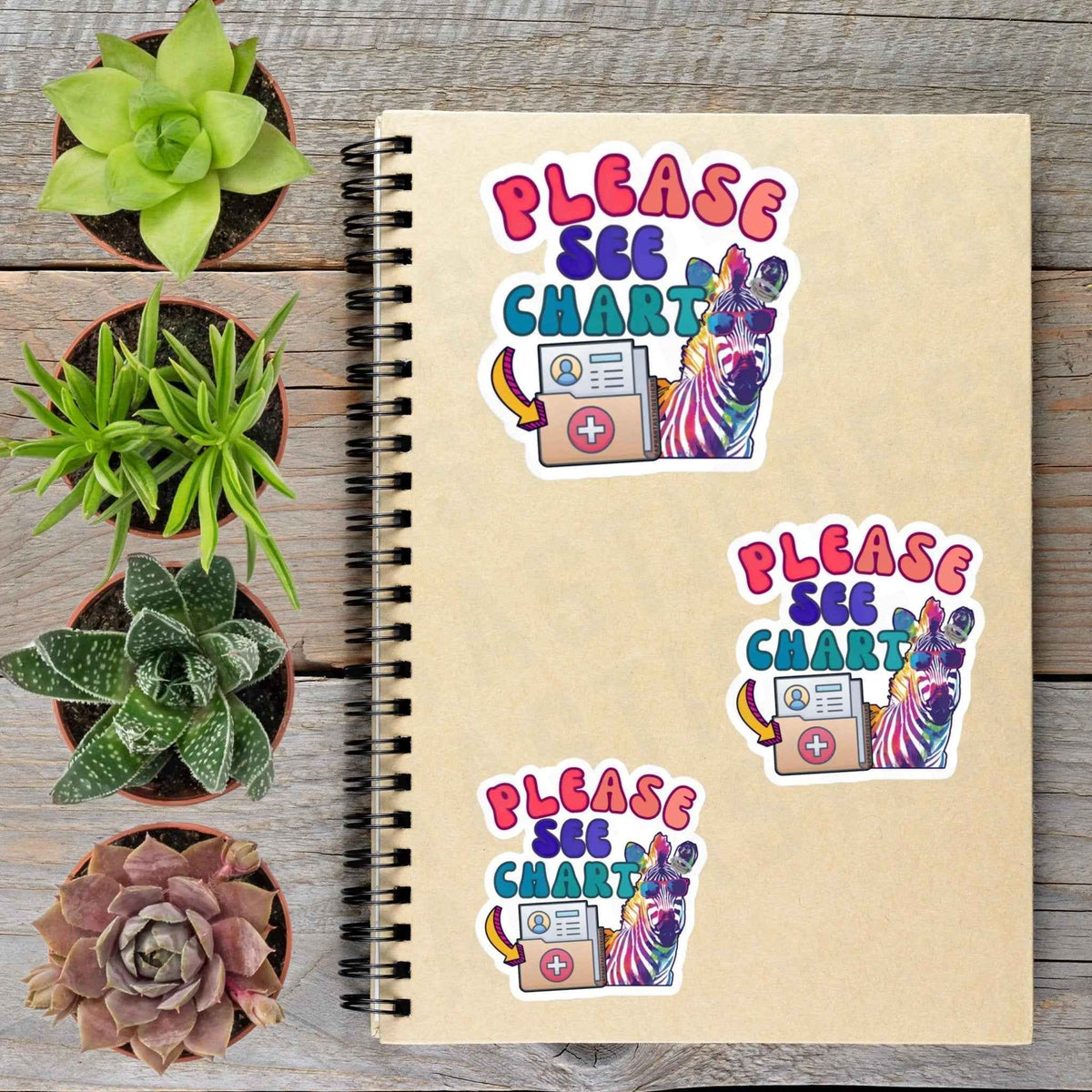 Please See Chart Vinyl Sticker
