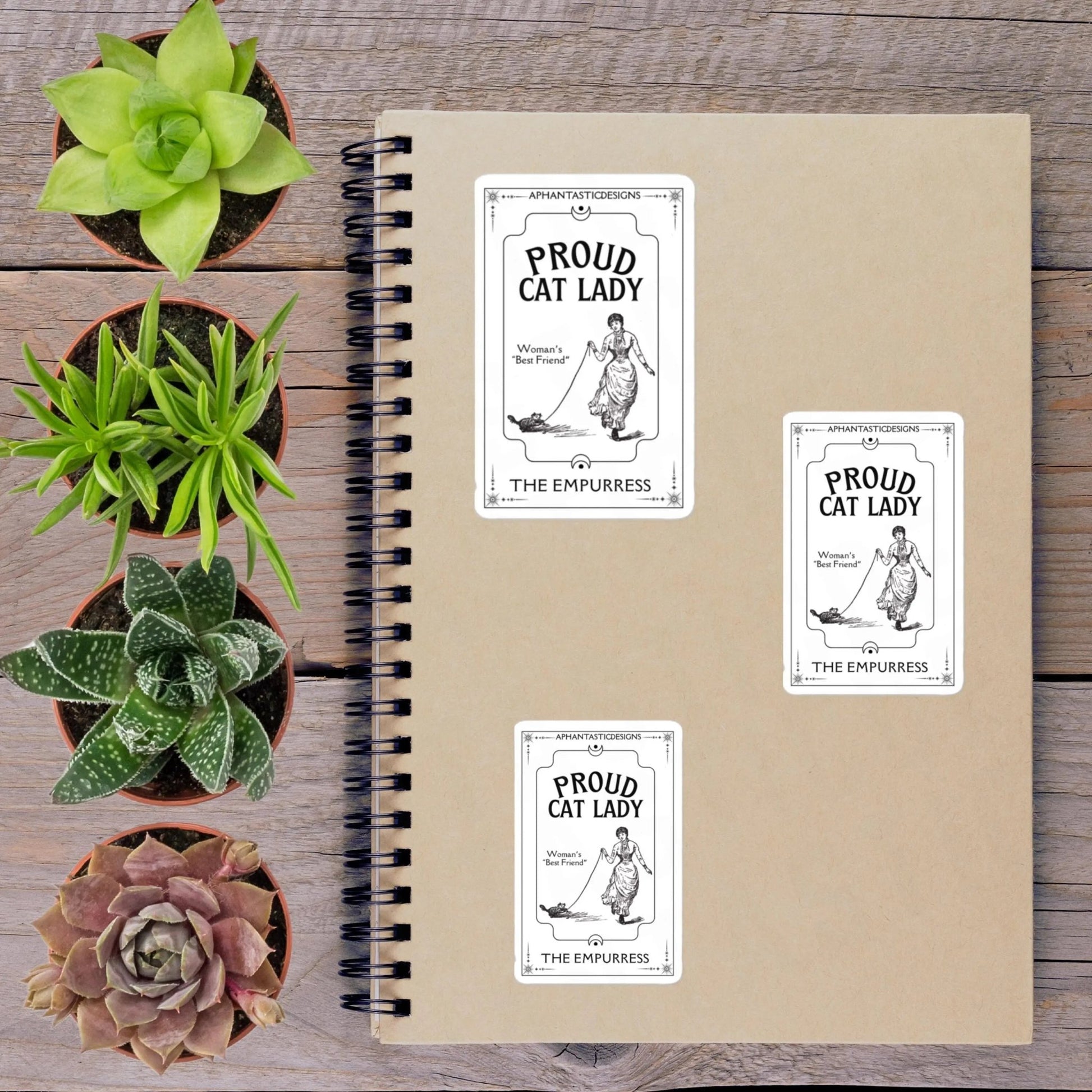 Proud Cat Lady The Empurress Tarot Style Vinyl Sticker - Aphantastic Designs