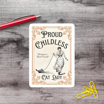 Proud Childless Cat Lady Vinyl Sticker - Aphantastic Designs