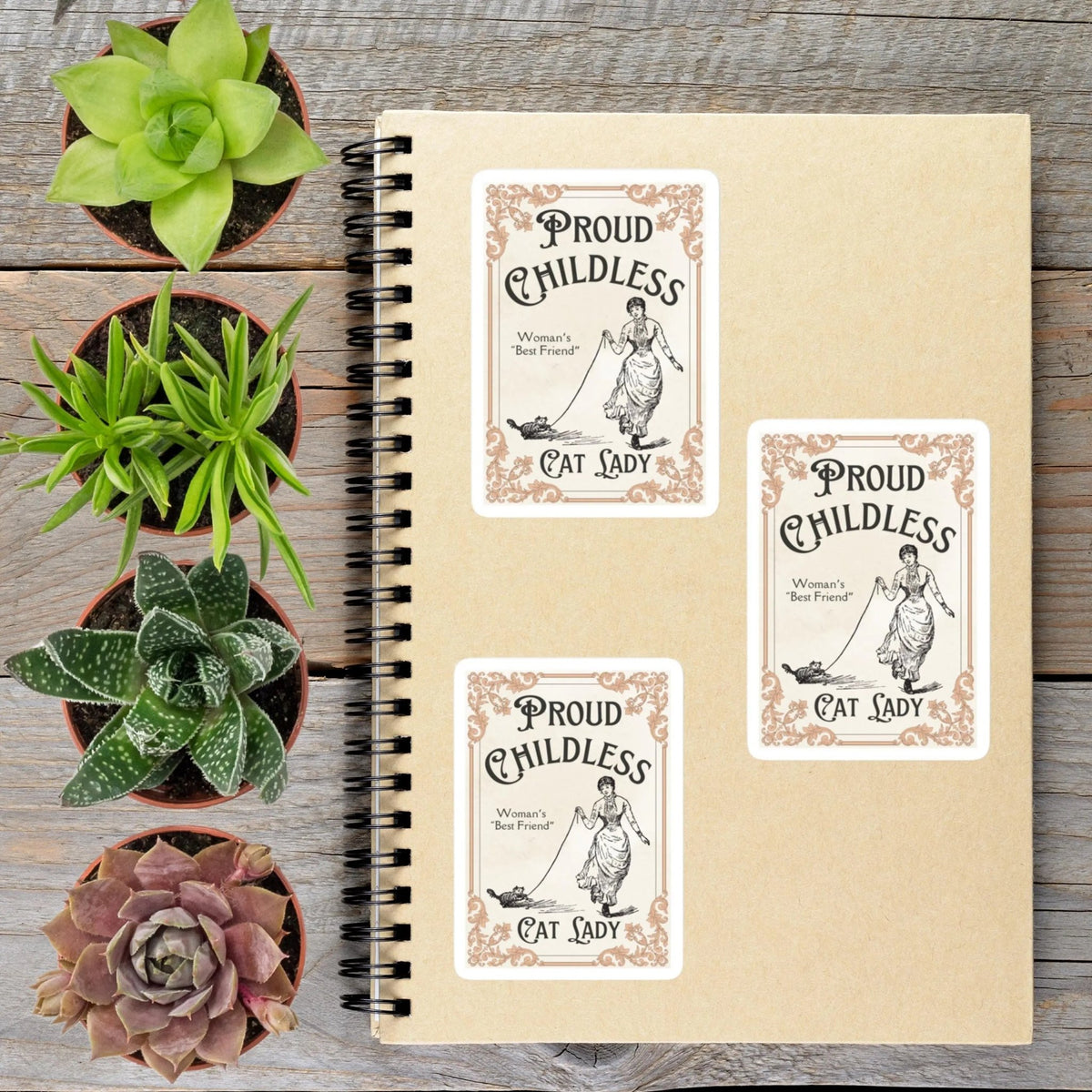 Proud Childless Cat Lady Vinyl Sticker - Aphantastic Designs