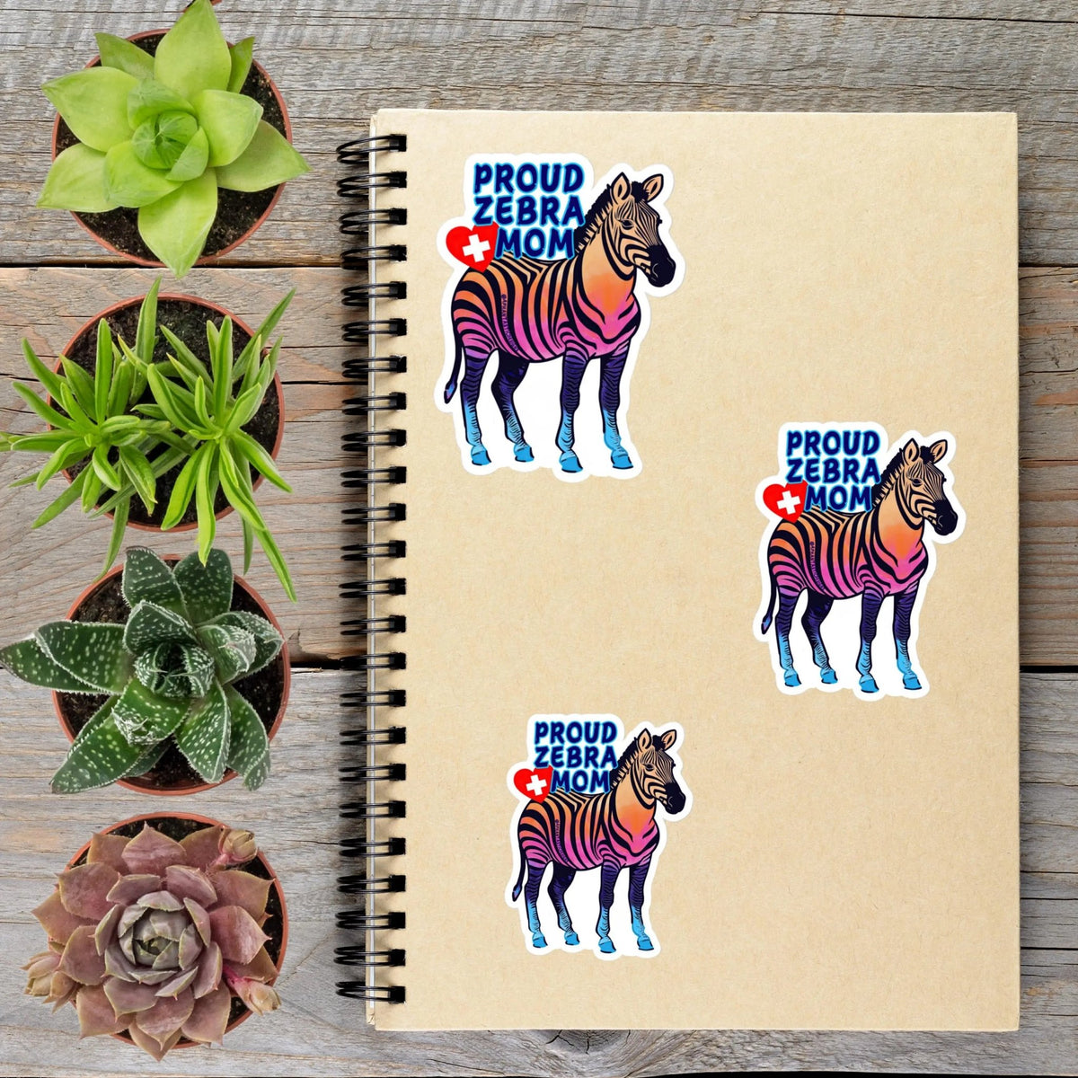 2-6 Inch Proud Zebra Mom Special Needs Chronic Illness Disability Vinyl Sticker Aphantastic Designs