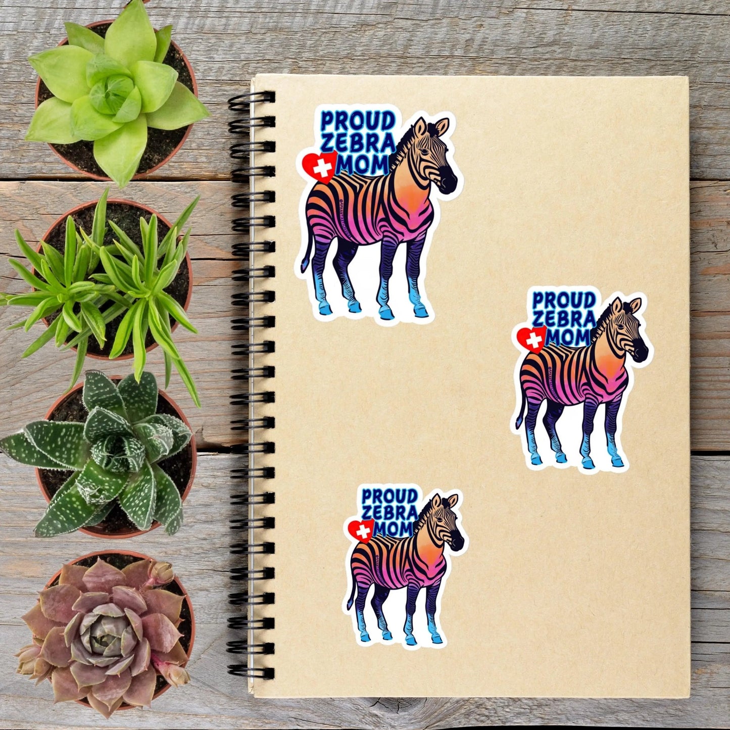 2-6 Inch Proud Zebra Mom Special Needs Chronic Illness Disability Vinyl Sticker Aphantastic Designs