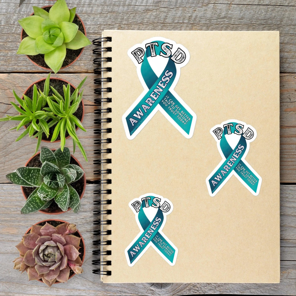 PTSD Awareness Ribbon Vinyl Sticker - Aphantastic Designs