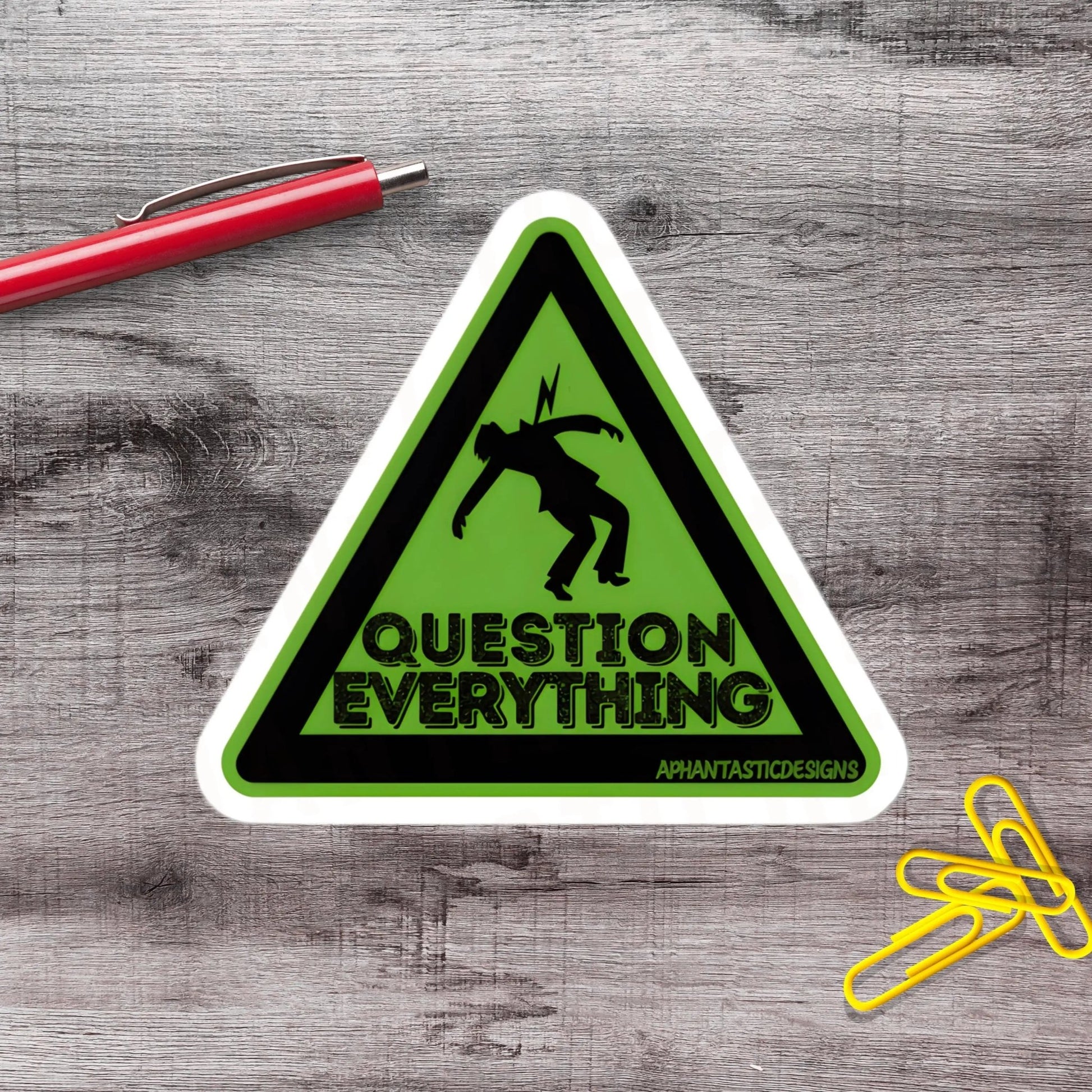 Question Everything Punk Political Protest Vinyl Sticker - Aphantastic Designs