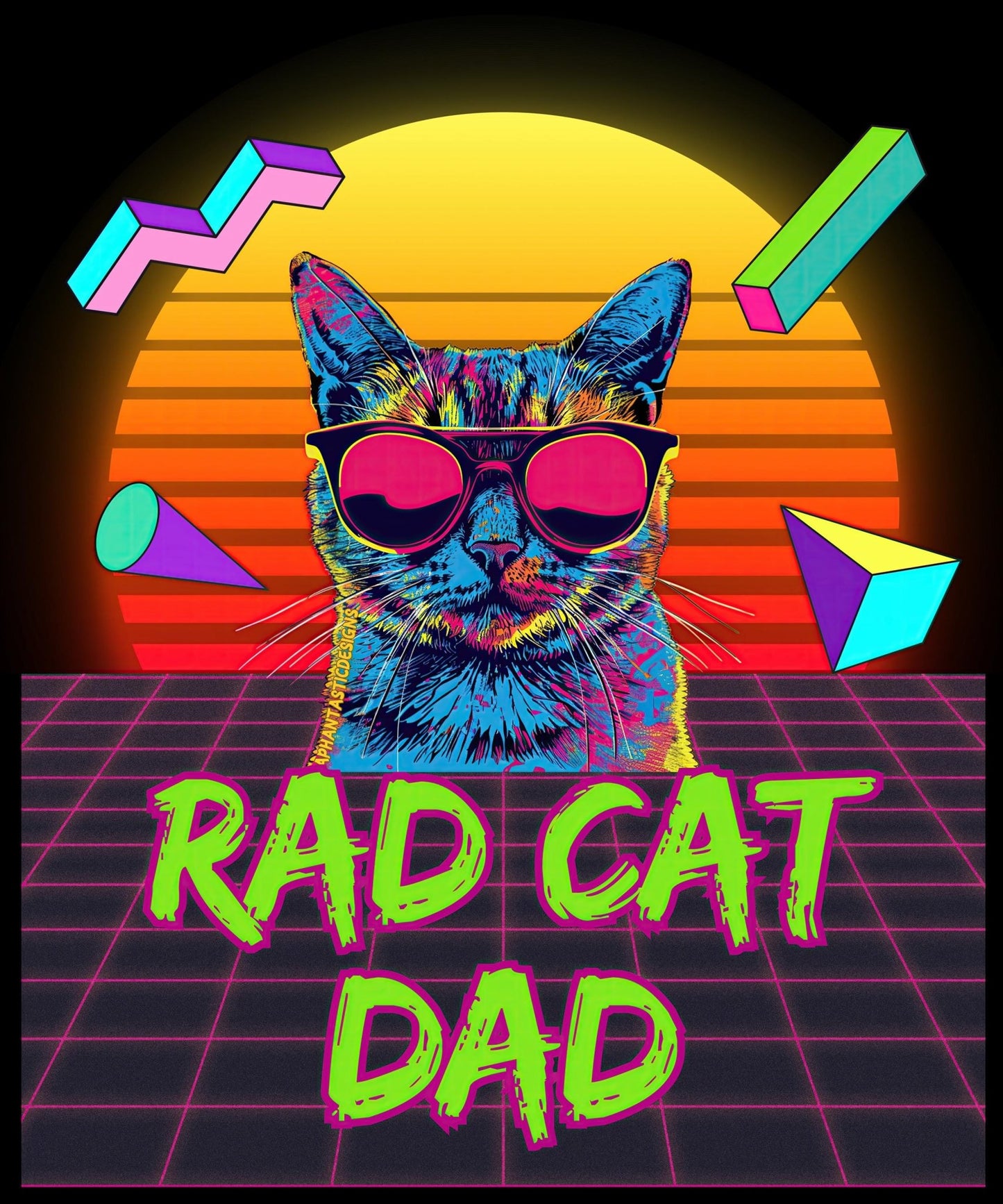 Rad Cat Dad T-Shirt - Aphantastic Designs