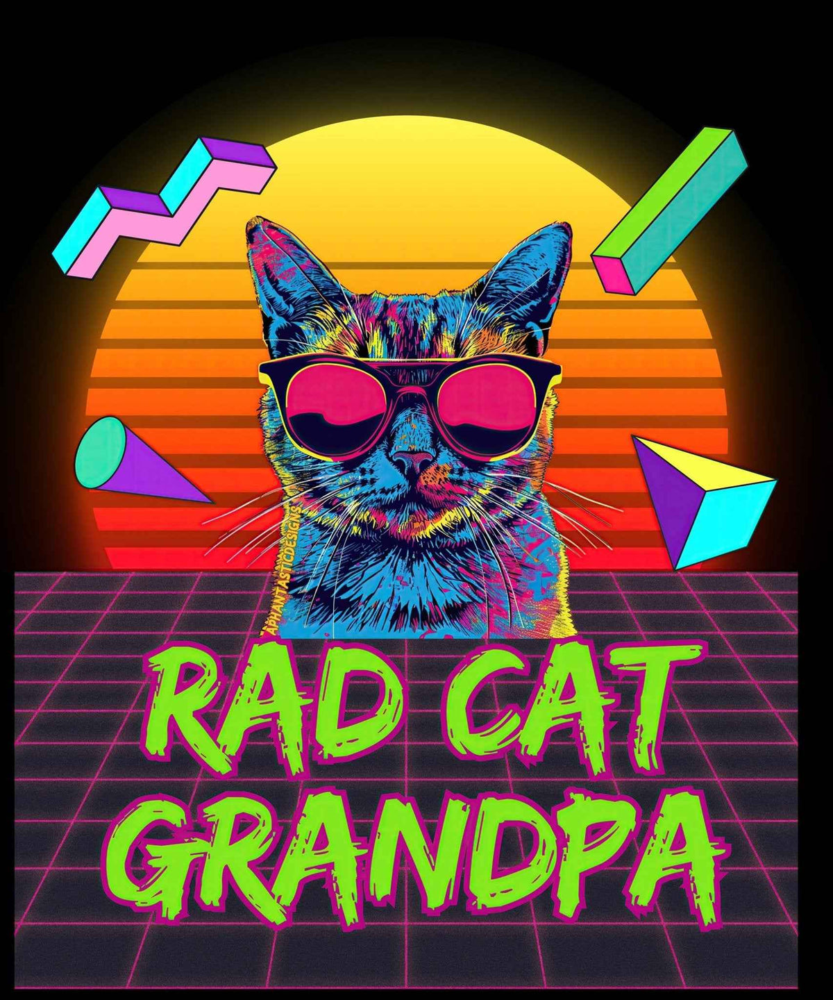 Rad Cat Grandpa T-Shirt