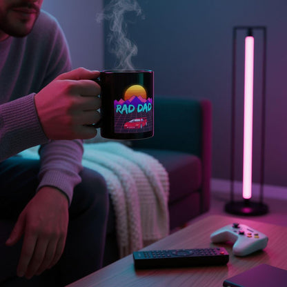 Rad Dad Coffee Mug | Ceramic, Left Hand Friendly, & Dishwasher Safe - Aphantastic Designs