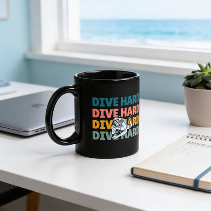 Rad Dive Hard Scuba Diver Coffee Mug | Ceramic, Left Hand Friendly, & Dishwasher Safe - Aphantastic Designs