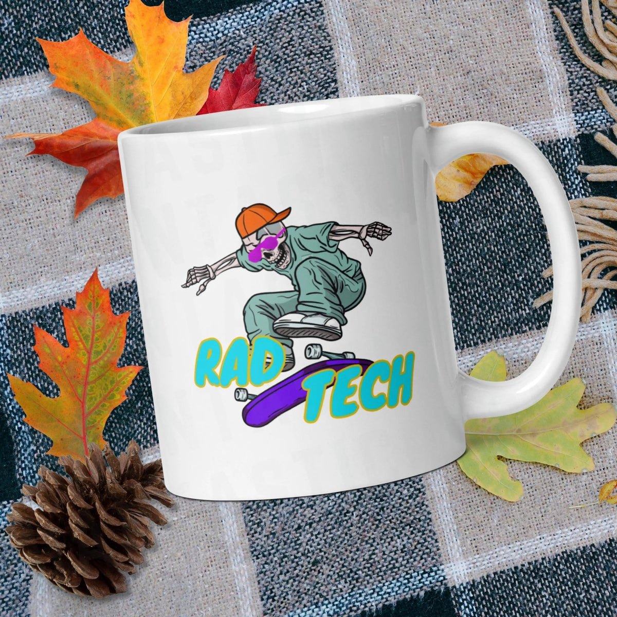 Rad Tech XRay Skeleton Mug | Ceramic, Left Hand Friendly, & Dishwasher Safe - Aphantastic Designs