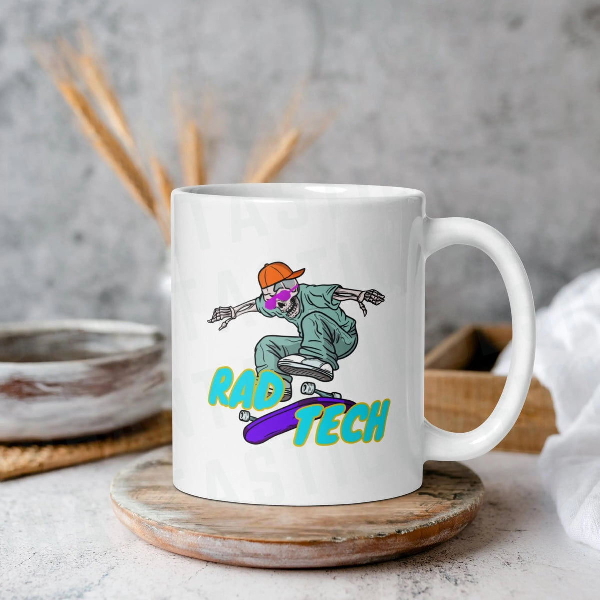 The image is a promotional graphic for a company called "Aphantastic Designs". It features a black sweatshirt with a cat design, a water bottle with stickers, and a plant in a white pot. The text above the image reads "I've tested multiple vendors to find the best premium products around!"