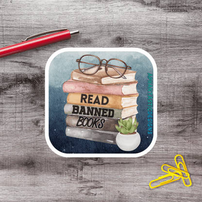 Read Banned Books Vinyl Sticker - Aphantastic Designs
