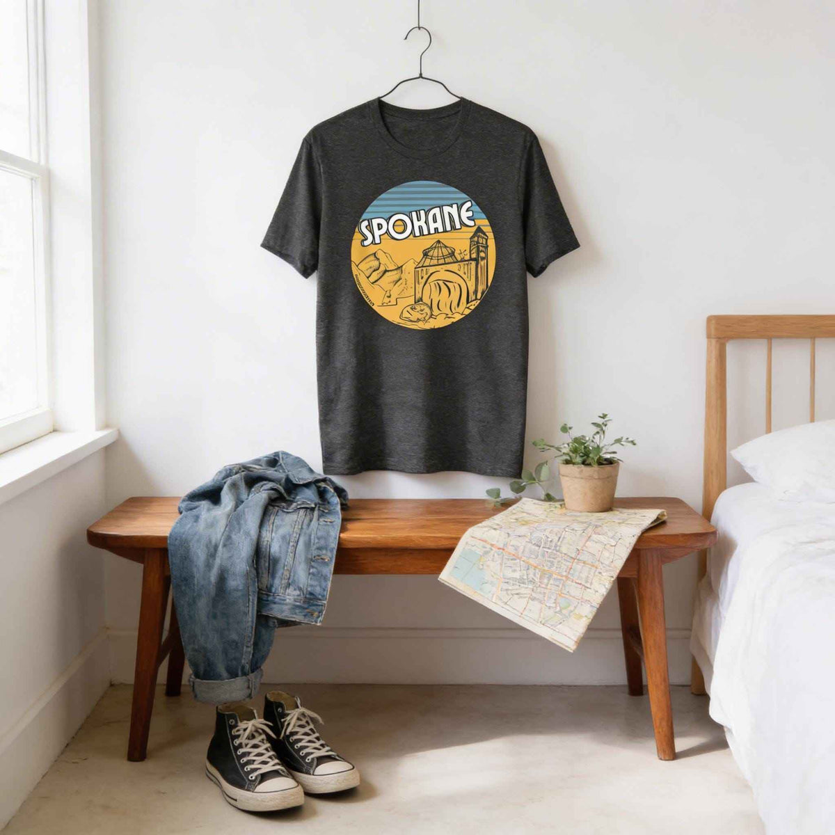 Retro Hand Drawn Spokane T-Shirt | Baby Toddler Adult Plus