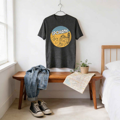 Retro Hand Drawn Spokane T-Shirt | Baby Toddler Adult Plus