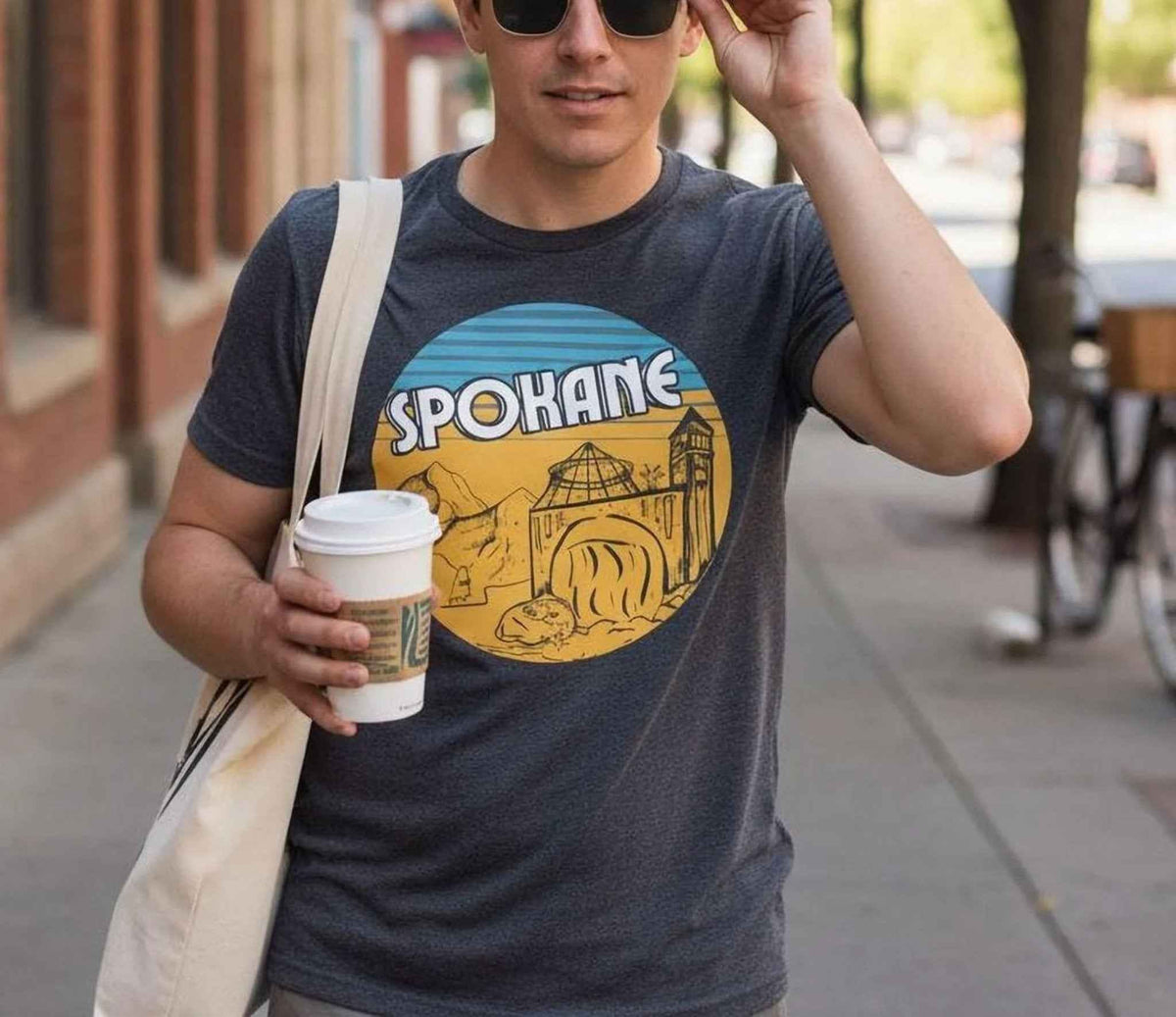 Retro Hand Drawn Spokane T-Shirt | Baby Toddler Adult Plus