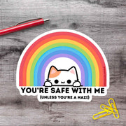 Safe With Me Unless Youre a Nazi Vinyl Sticker