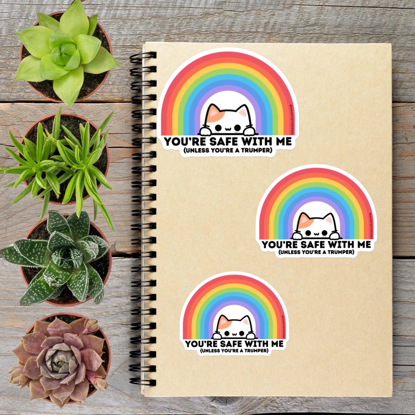 Safe With Me Unless You're A Trumper Cat Anti Trump Political Protest Vinyl Sticker | LIMITED RUN - Aphantastic Designs