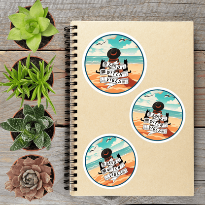 Sand Witch Vibes Witchy Vinyl Sticker - Aphantastic Designs