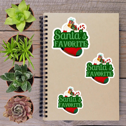 Santas Favorite Christmas Vinyl Sticker - Aphantastic Designs