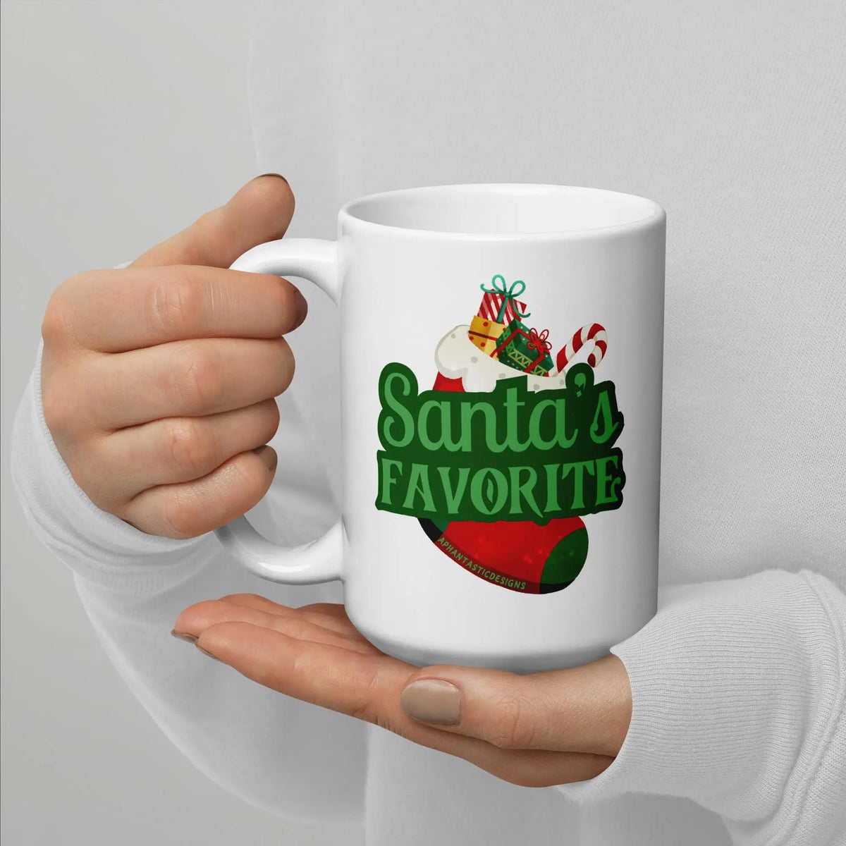 Santas Favorite Mug | Ceramic, Left Hand Friendly, & Dishwasher Safe - Aphantastic Designs