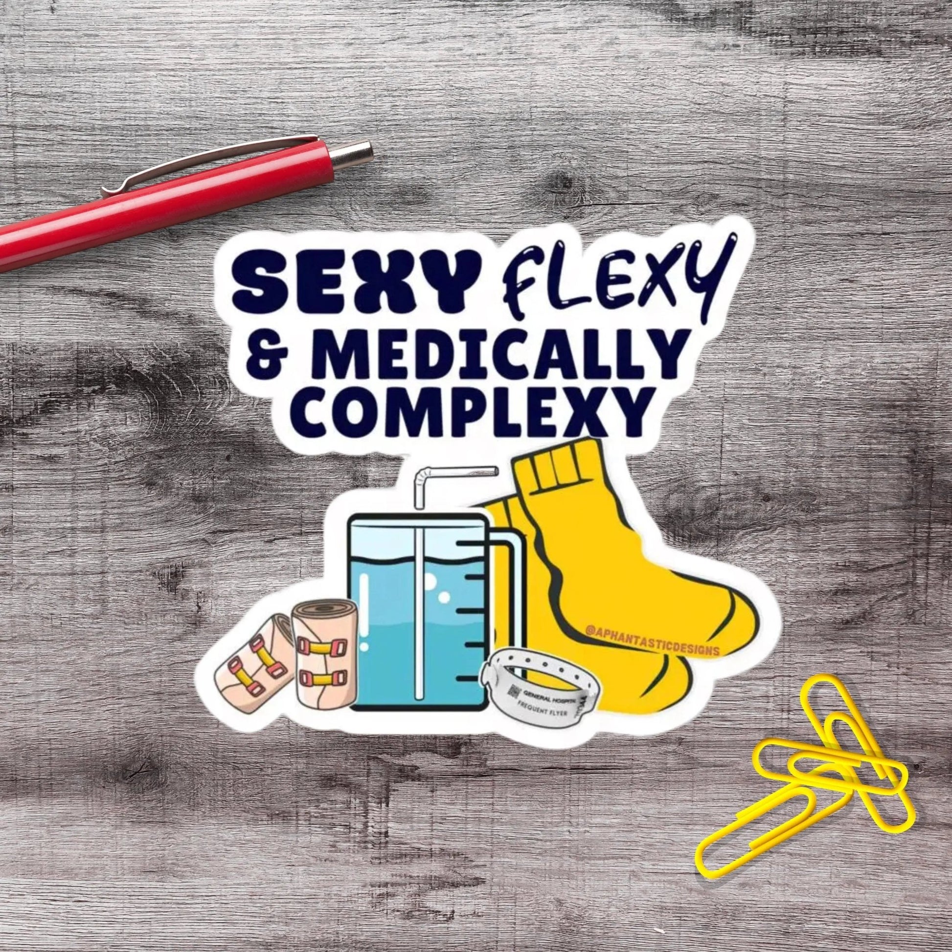 2-6 Inch Sexy Flexy And Medically Complexy Ehlers Danlos Chronic Illness Disability Vinyl Sticker (vertical) Aphantastic Designs