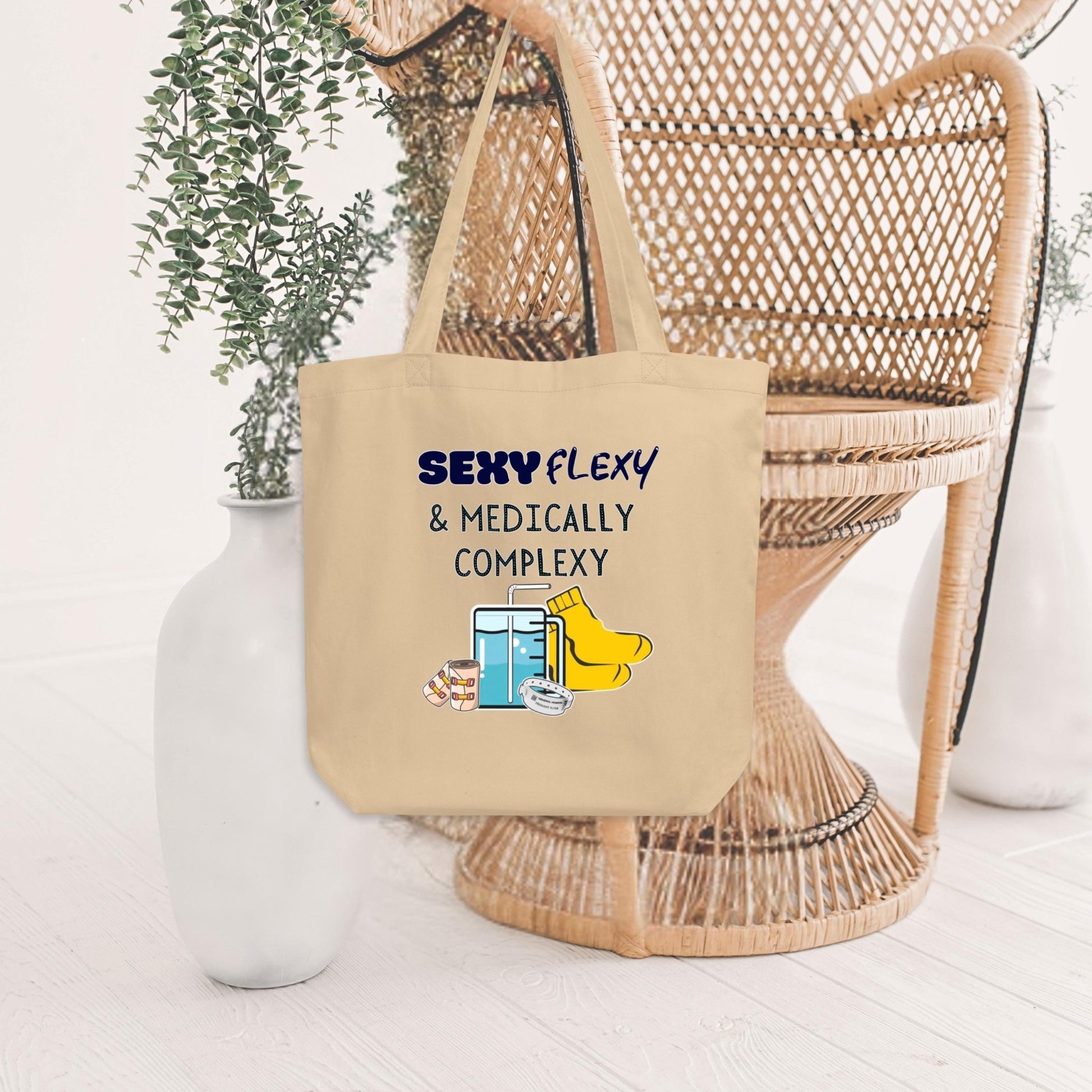 Sexy Flexy Ehlers Danlos HEDS EDS Organic Cotton Tote Bag - Aphantastic Designs