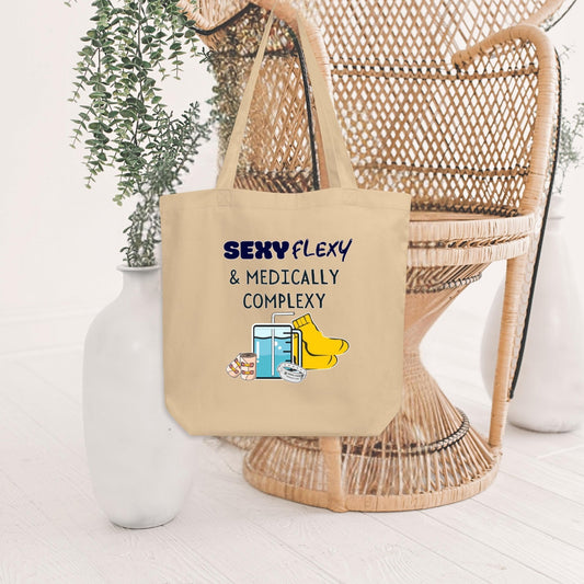 Sexy Flexy Ehlers Danlos HEDS EDS Organic Cotton Tote Bag - Aphantastic Designs