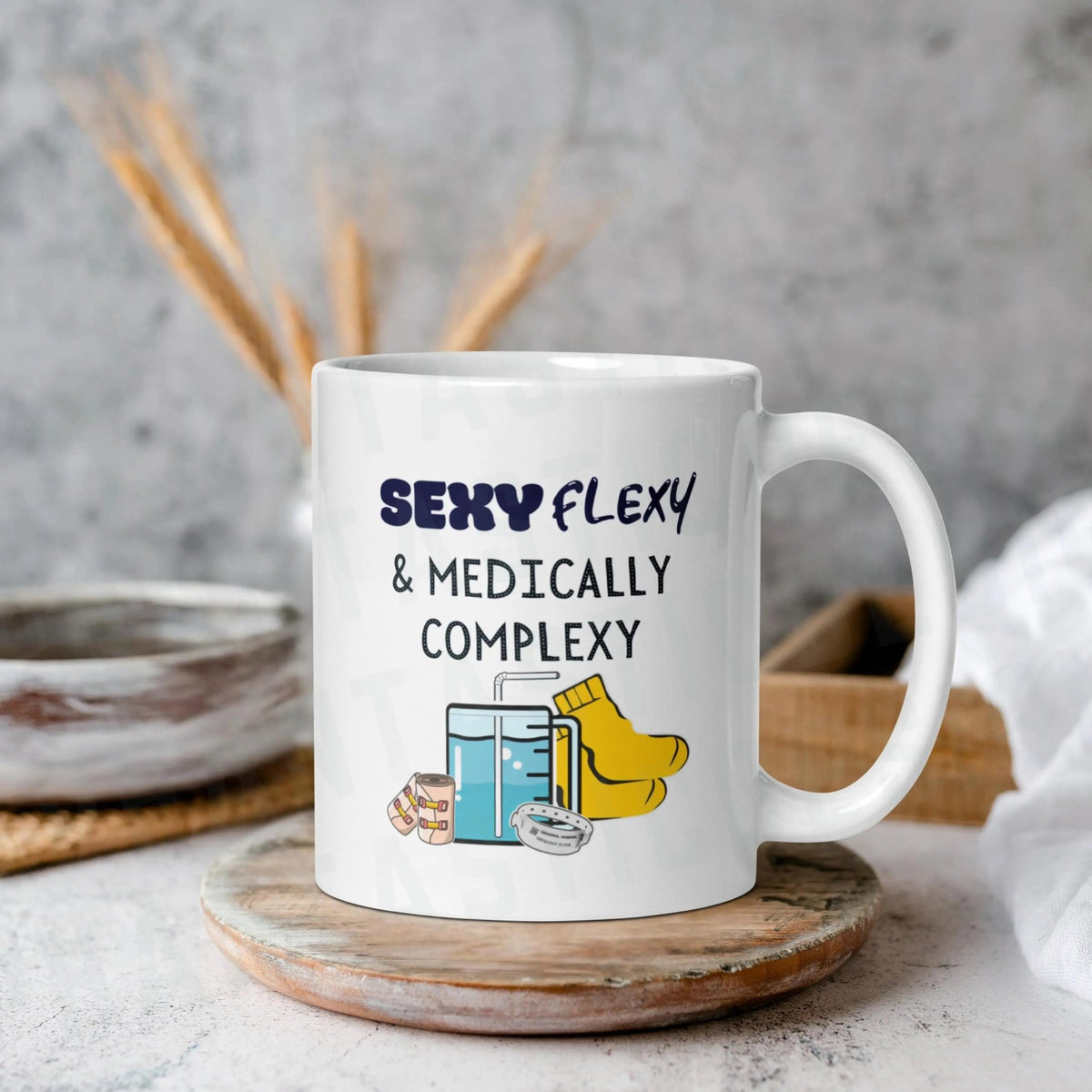 Sexy Flexy Medically Complexy Ehlers Danlos Ceramic Mug | Ceramic, Left Handed & Dishwasher Safe - Aphantastic Designs