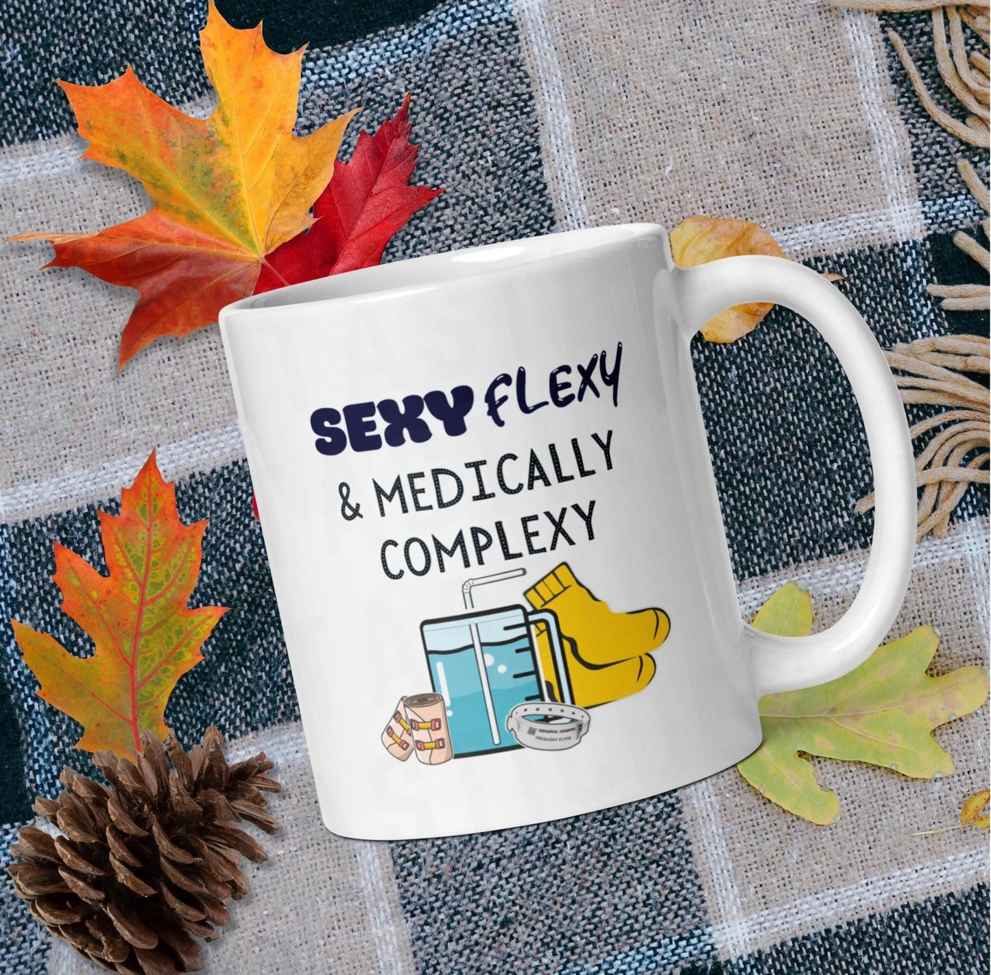 Sexy Flexy Medically Complexy Ehlers Danlos Ceramic Mug | Ceramic, Left Handed & Dishwasher Safe - Aphantastic Designs